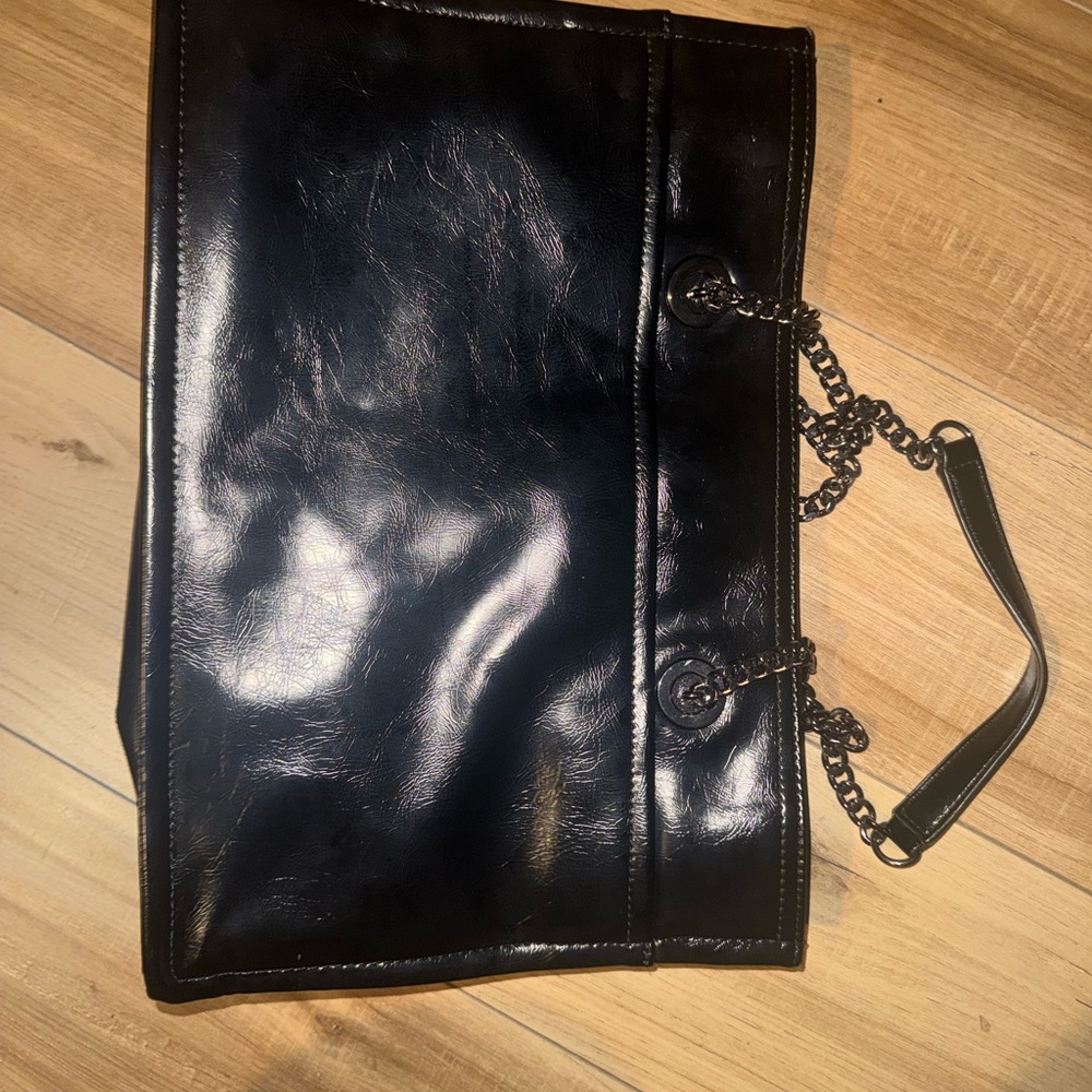 DKNY Sleek Black Chain Tote - Picture 6 of 7